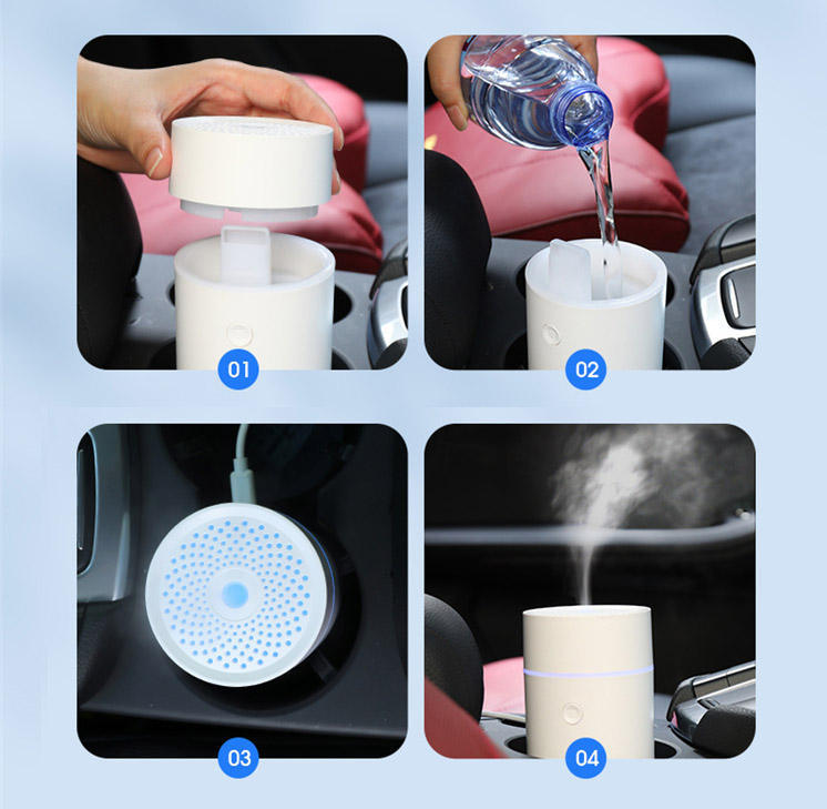 Diffuseur d'arômes pour voiture, humidificateur ultrasonique à brume d'eau, diffuseur d'huiles essentielles pour voiture, humidificateur