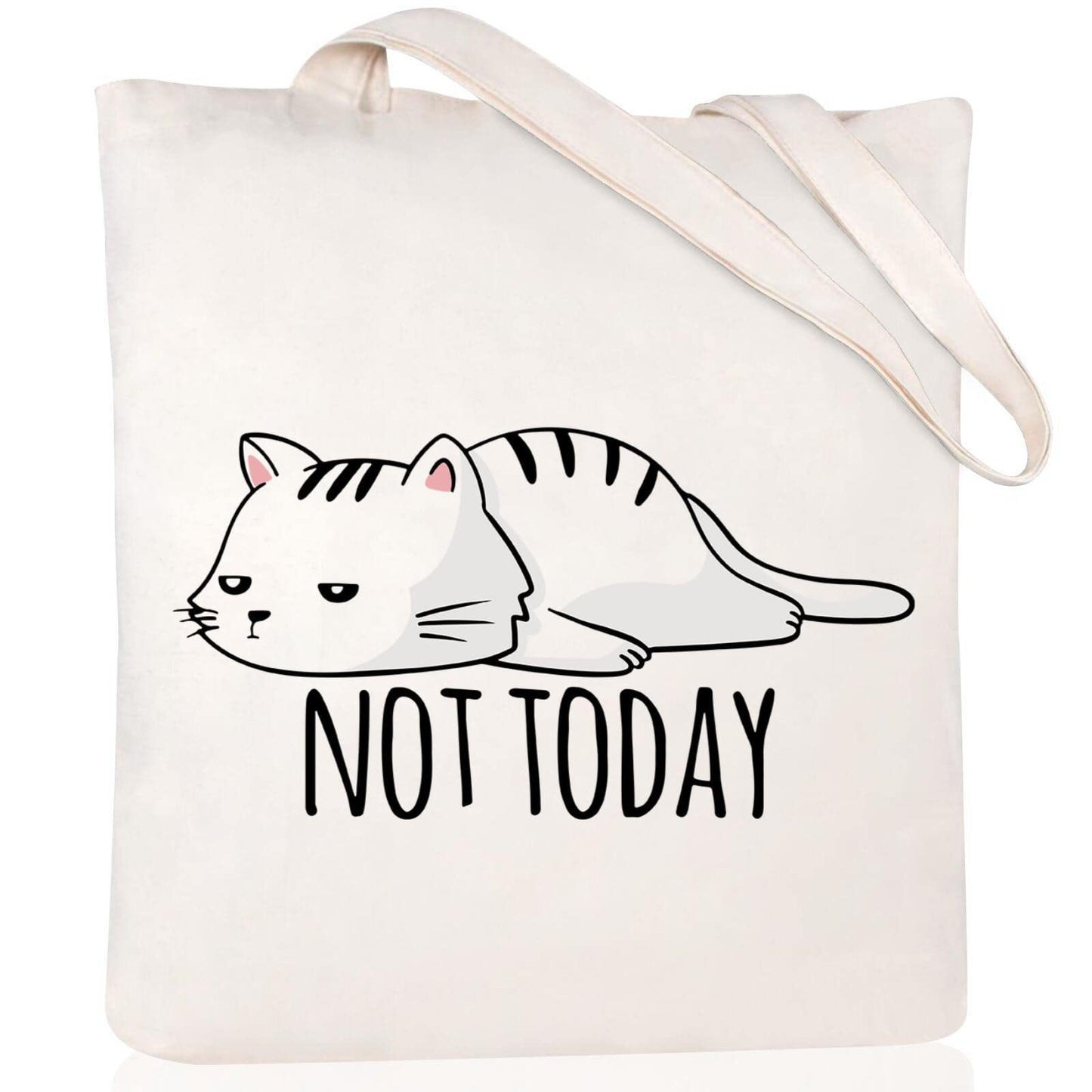 Cartoon Cat Printed Canvas Shoulder Bag Folding Hand Bag