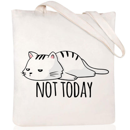 Cartoon Cat Printed Canvas Shoulder Bag Folding Hand Bag