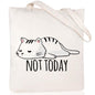 Cartoon Cat Printed Canvas Shoulder Bag Folding Hand Bag