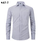 Men's Business Formal Solid Color Polo Collar Plaid Shirt