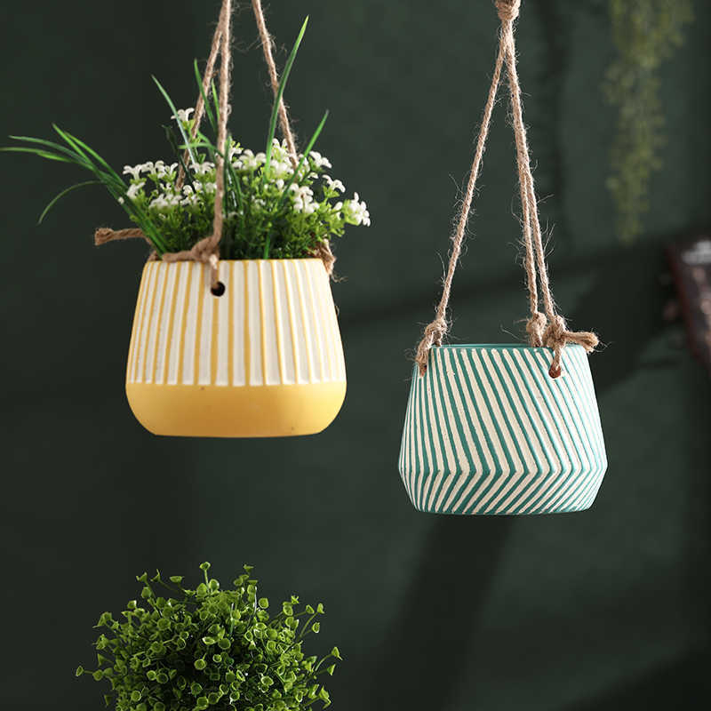 Cradle And Flower Pot Hanging Creative Green Radish Succulents