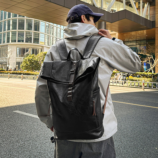 Sac à dos pour homme, grande capacité, imperméable, couleur unie, pour ordinateur, voyage, pour femme