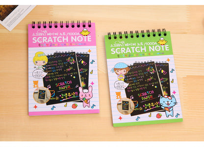 DIY Diary Mini Notebook Black Paper Notepad Sketch Graffiti Notebook Drawing Painting Office School Stationery for Kids Gift