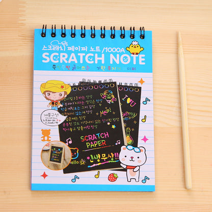 DIY Diary Mini Notebook Black Paper Notepad Sketch Graffiti Notebook Drawing Painting Office School Stationery for Kids Gift