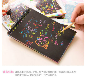 DIY Diary Mini Notebook Black Paper Notepad Sketch Graffiti Notebook Drawing Painting Office School Stationery for Kids Gift