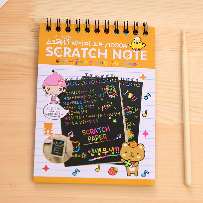 DIY Diary Mini Notebook Black Paper Notepad Sketch Graffiti Notebook Drawing Painting Office School Stationery for Kids Gift