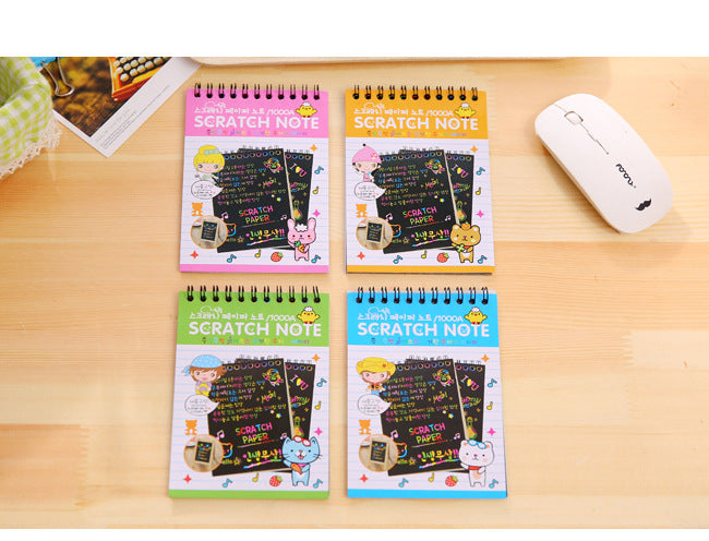DIY Diary Mini Notebook Black Paper Notepad Sketch Graffiti Notebook Drawing Painting Office School Stationery for Kids Gift