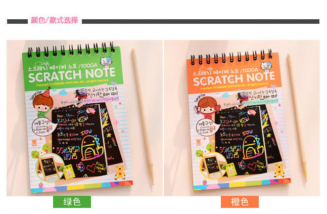 DIY Diary Mini Notebook Black Paper Notepad Sketch Graffiti Notebook Drawing Painting Office School Stationery for Kids Gift