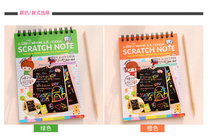 DIY Diary Mini Notebook Black Paper Notepad Sketch Graffiti Notebook Drawing Painting Office School Stationery for Kids Gift
