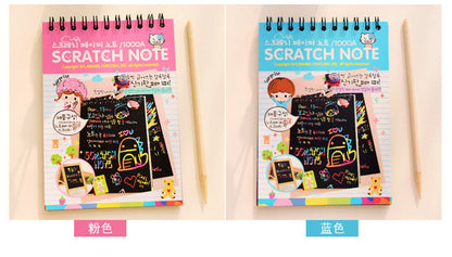 DIY Diary Mini Notebook Black Paper Notepad Sketch Graffiti Notebook Drawing Painting Office School Stationery for Kids Gift