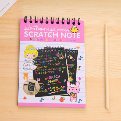 DIY Diary Mini Notebook Black Paper Notepad Sketch Graffiti Notebook Drawing Painting Office School Stationery for Kids Gift