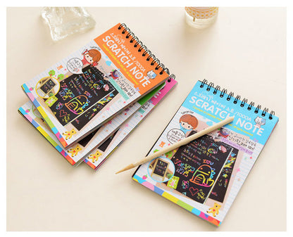 DIY Diary Mini Notebook Black Paper Notepad Sketch Graffiti Notebook Drawing Painting Office School Stationery for Kids Gift