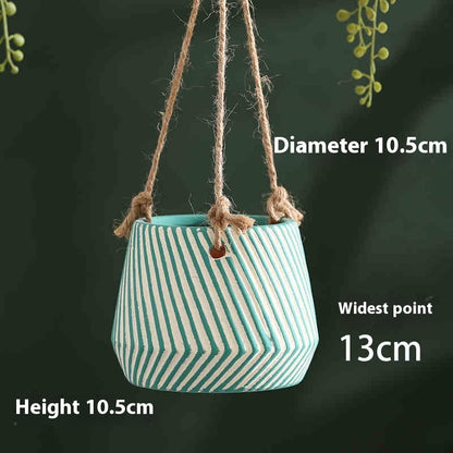 Cradle And Flower Pot Hanging Creative Green Radish Succulents
