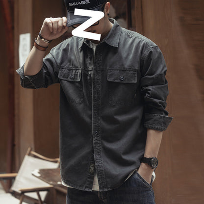 Spring Style Loose Safari Jacket Denim Shirt