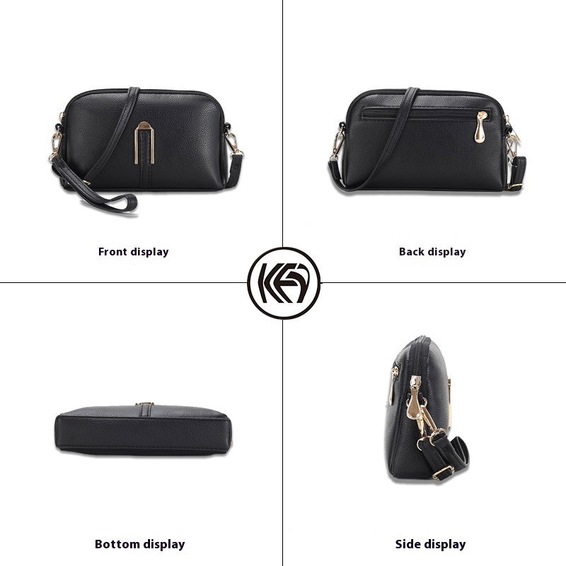 Sac messager simple pour téléphone portable de couleur unie pour femme