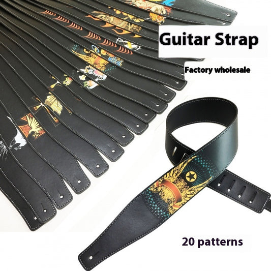 Bandoulière pour guitare folk avec impression couleur, accessoires pour instruments de musique