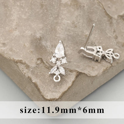 GUFEATHER, 6 pièces/lot, MD94, accessoires de bijoux, plaqué or rhodium 18 carats, cuivre, zircons, fait à la main, breloques, fabrication de bijoux, boucles d'oreilles DIY