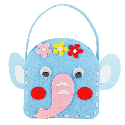 Non-Woven New Handicraft Toys for Children Pink Bag Girl Gift Fabrication DIY Toy Animal Handbag Arts Crafts Educational Toy