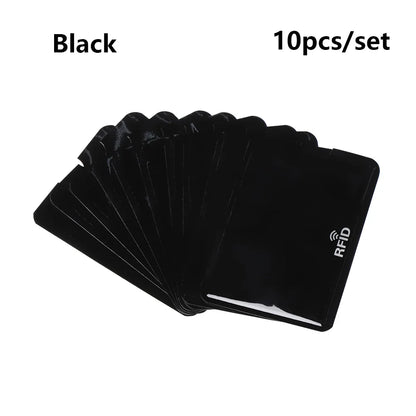 10PC Anti Rfid Blocking Reader Lock Card Holder Id Bank Card Case Protection Aluminium Metal Smart Anti-theft Credit Card Holder