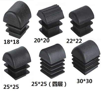 4pcs Square Plastic Blanking End Caps Tube Pipe Inserts Plug Bung for table chair leg cover furniture leveling feet protector