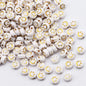 Perles plates en acrylique avec lettres de l'alphabet dorées pour la fabrication de bijoux faits à la main, bracelets à breloques, colliers et accessoires