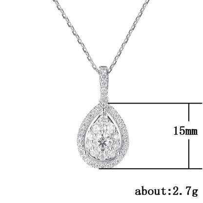 Huitan Water Drop Micro Paved CZ Delicate Pendant Necklace Women Jewelry Luxury Accessory for Engagement Party Dazzling Gifts
