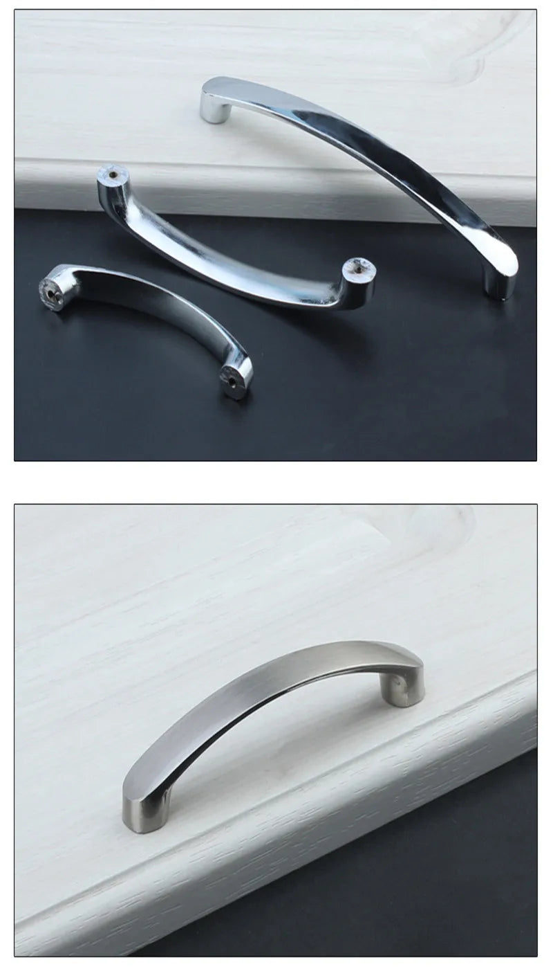 Poignées de meuble en alliage d'aluminium brossé pour porte de cuisine, tiroir, meuble moderne