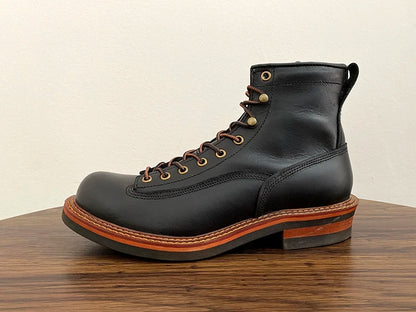 Unisex Autumn Vintage Handmade Men Casual Cow Leather Shoes High Quality Dress Ankle Boots British Tooling Work Motorcycle Boots