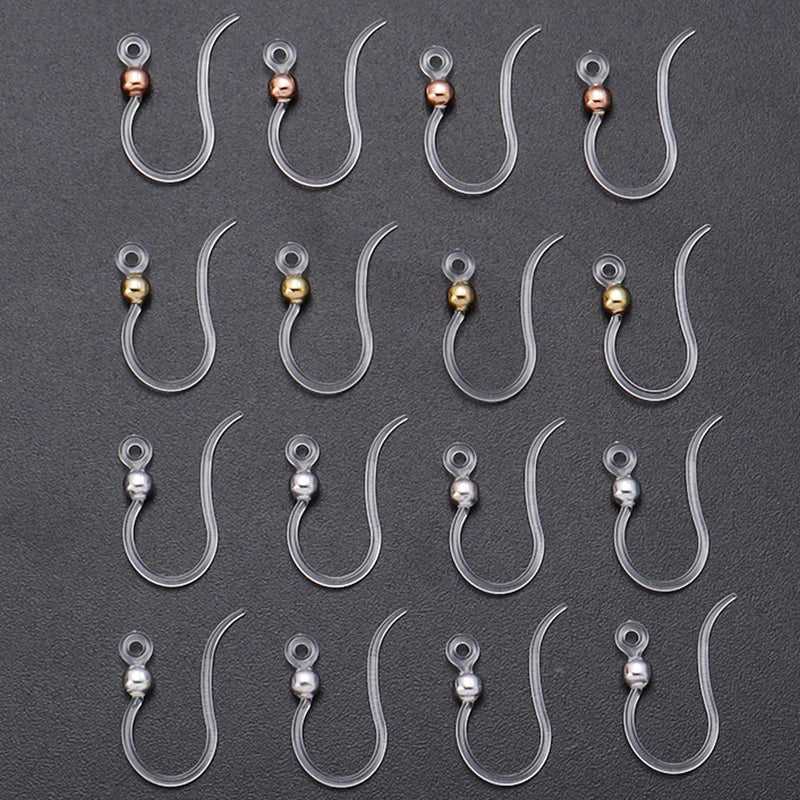 Louleur Crochets d'oreilles en résine transparente pour la fabrication de bijoux, boucles d'oreilles, base de crochet, accessoires de bricolage, vente en gros