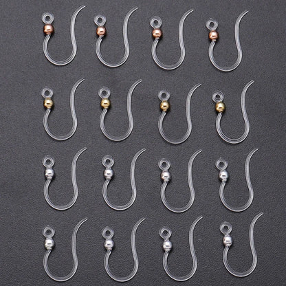 Louleur Crochets d'oreilles en résine transparente pour la fabrication de bijoux, boucles d'oreilles, base de crochet, accessoires de bricolage, vente en gros