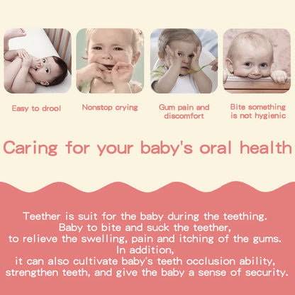 10PC Baby Wooden Teether Animal Beads Beech Rodent Star DIY Pacifier Chain Teething Bracelet Accessories Montessori Newborn Gift