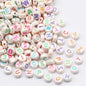 Perles plates en acrylique avec lettres de l'alphabet dorées pour la fabrication de bijoux faits à la main, bracelets à breloques, colliers et accessoires