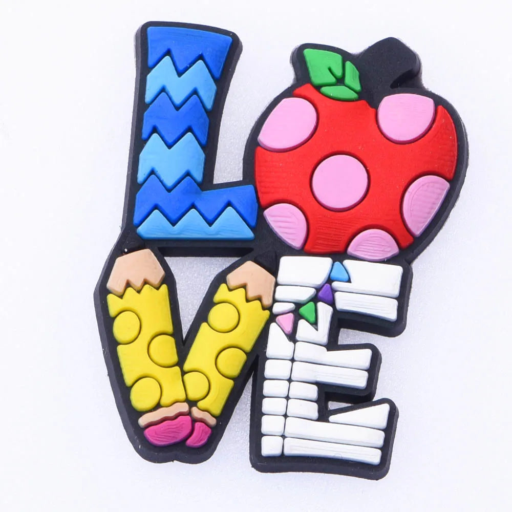 1pcs/lot Cute Cartoon Animals School Teacher Shoe Charms Shoe Decorations Accessories For  Kids Gifts