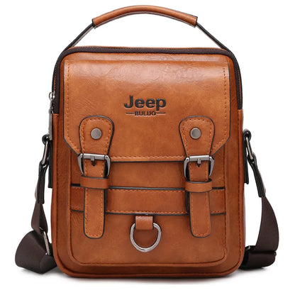JEEP BULUO Sacs à main multifonctions pour hommes, nouveaux sacs à bandoulière pour hommes, sac messager en cuir de grande capacité, sac à bandoulière de grande marque