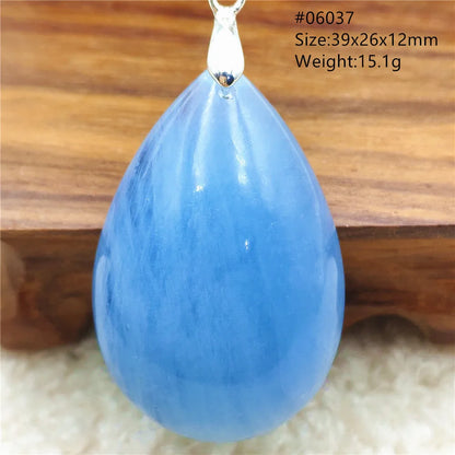 Natural Blue Aquamarine Pendant Clear Water Drop Women Men Brazil Aquamarine Crystal Necklace Jewelry AAAAA
