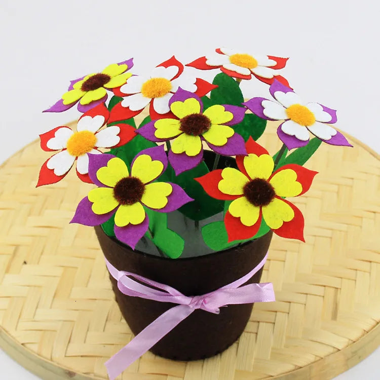 Flower Pot Crafts Toys for Children Kids DIY Potted Plant Kindergarten Learning Education Toys Montessori Teaching Aids Toy 2019