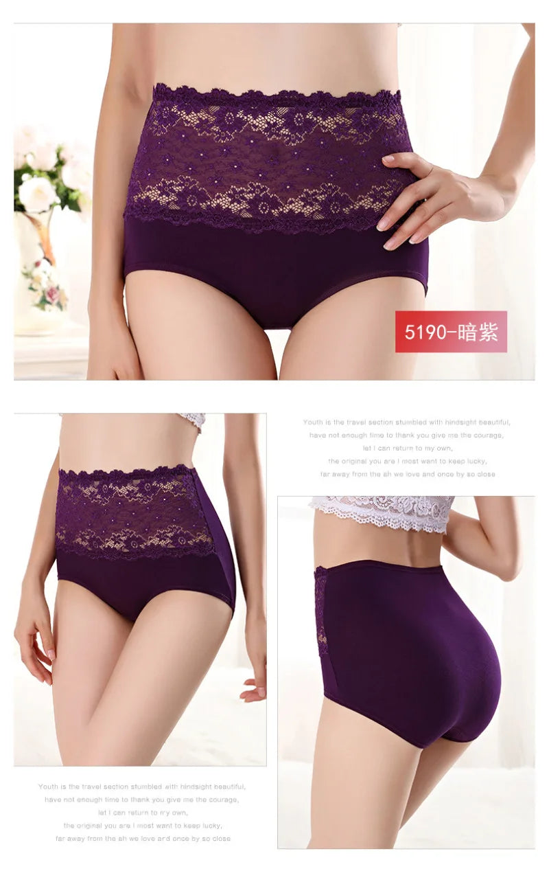 High Waist Sexy Lace Women Underwear Thin Seamless Traceless Briefs Shapewear Abdomen Hip Slimming Calcinha Lingerie Panties