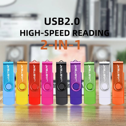 JASTER Rotated Micro usb interface OTG Flash drive pendrive 32GB 16GB 64GB USB Flash Drive for android phone tablet PC notebook