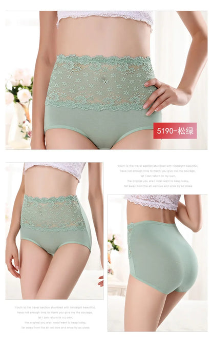 High Waist Sexy Lace Women Underwear Thin Seamless Traceless Briefs Shapewear Abdomen Hip Slimming Calcinha Lingerie Panties