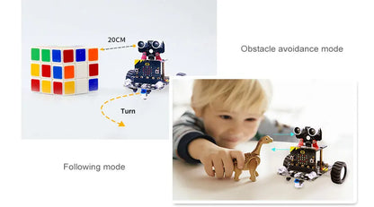 Yahboom Programmable Robot Smart Car for Kids Gift Education DIY Learning Coding Kit APP IR Control Compatible with Microbit V2