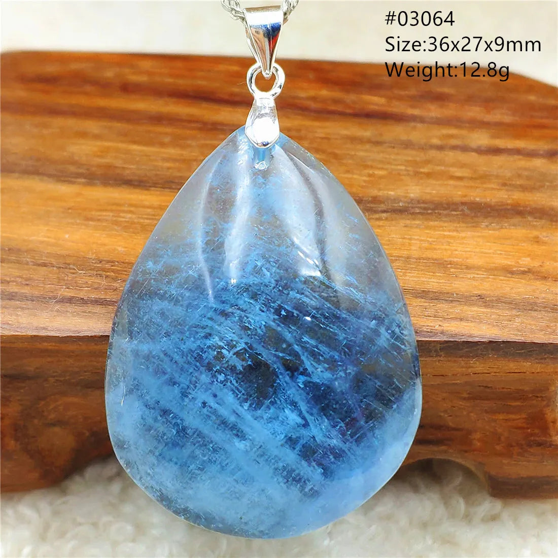 Natural Blue Aquamarine Pendant Clear Water Drop Women Men Brazil Aquamarine Crystal Necklace Jewelry AAAAA