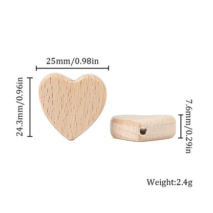 10PC Baby Wooden Teether Animal Beads Beech Rodent Star DIY Pacifier Chain Teething Bracelet Accessories Montessori Newborn Gift