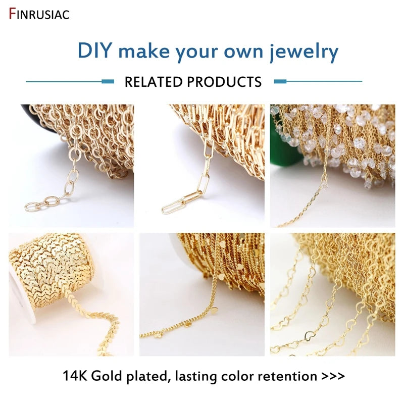 Chaîne de bijoux DIY en vrac 2020, nouvelle chaîne cubaine ronde en laiton plaqué or véritable 14 carats pour la fabrication de bijoux