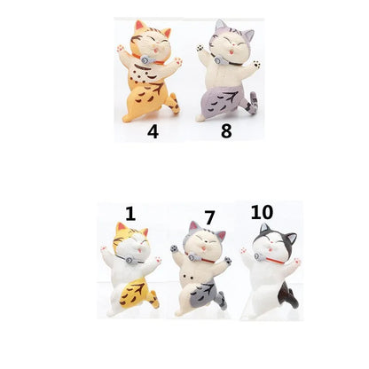 Toy Cat Collection Funny Mini Cats Miniatures Japanese Bell Cat Funny Lucky Cat Creative Ornaments Dancing Cat Doll Holder Cats