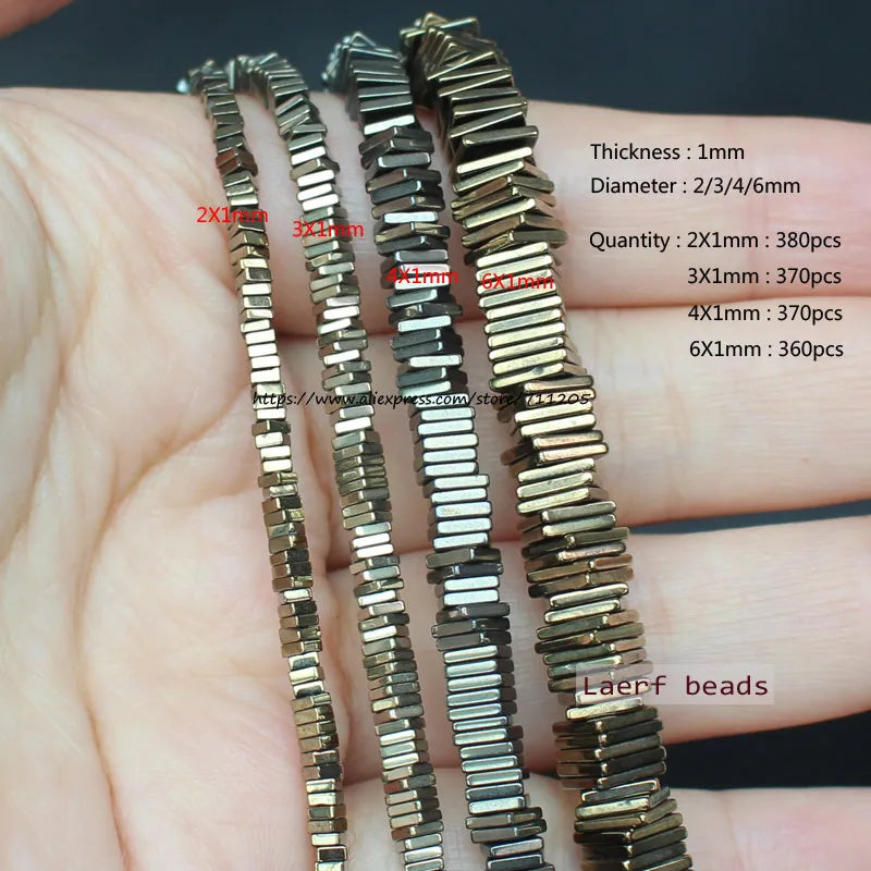 Natural Hematite Square Spacer Beads 2/3/4/6mm For DIY Jewelry Making ! Necklace ,Bracel