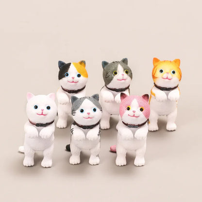 Toy Cat Collection Funny Mini Cats Miniatures Japanese Bell Cat Funny Lucky Cat Creative Ornaments Dancing Cat Doll Holder Cats