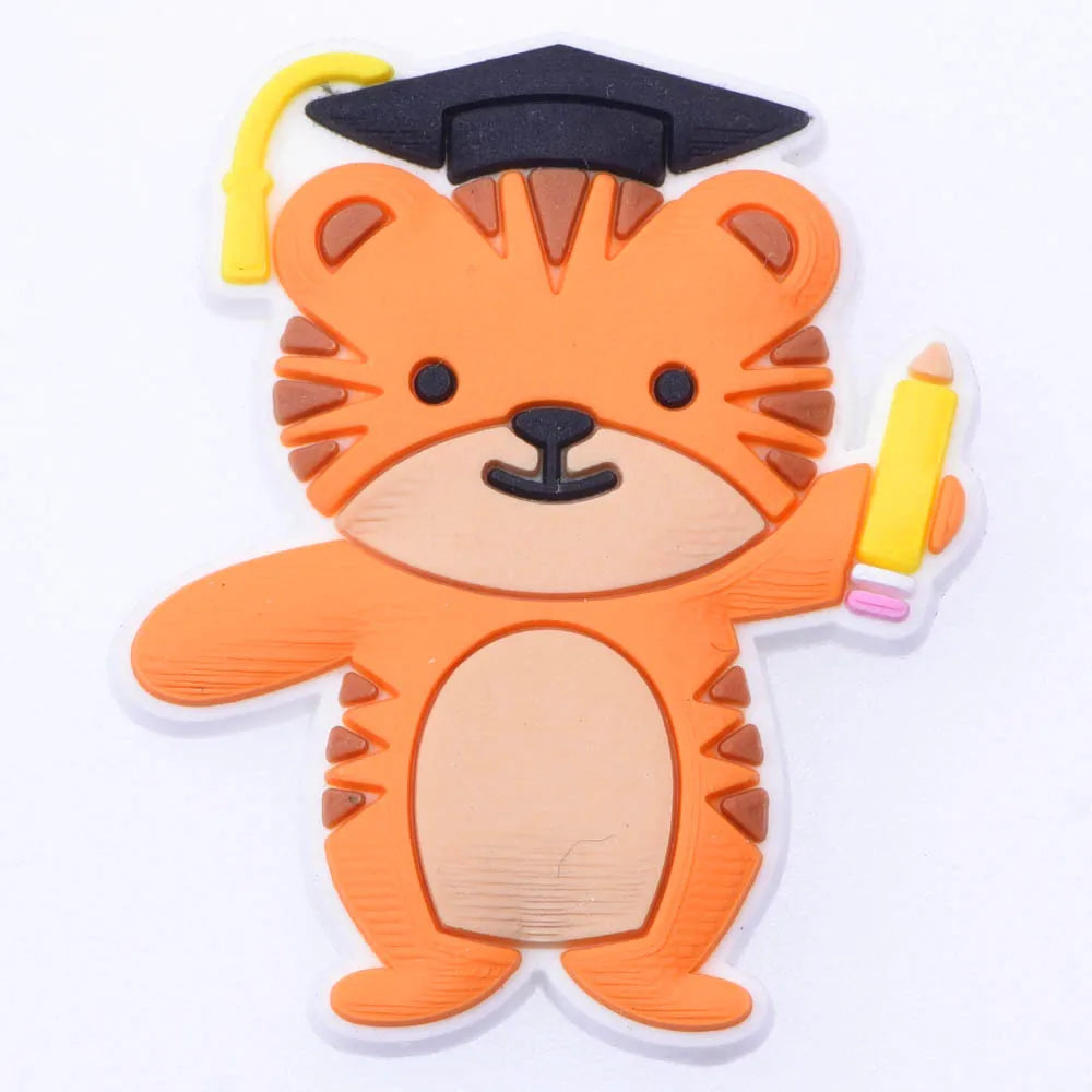 1pcs/lot Cute Cartoon Animals School Teacher Shoe Charms Shoe Decorations Accessories For  Kids Gifts
