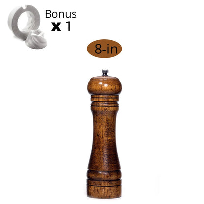 Salt and Pepper Mills, Solid Wood Pepper Mill with Strong Adjustable Ceramic Grinder  5" 8" 10" - Kitchen Tools by Leeseph