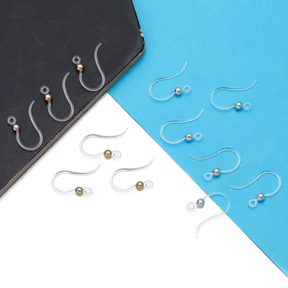 Louleur Crochets d'oreilles en résine transparente pour la fabrication de bijoux, boucles d'oreilles, base de crochet, accessoires de bricolage, vente en gros